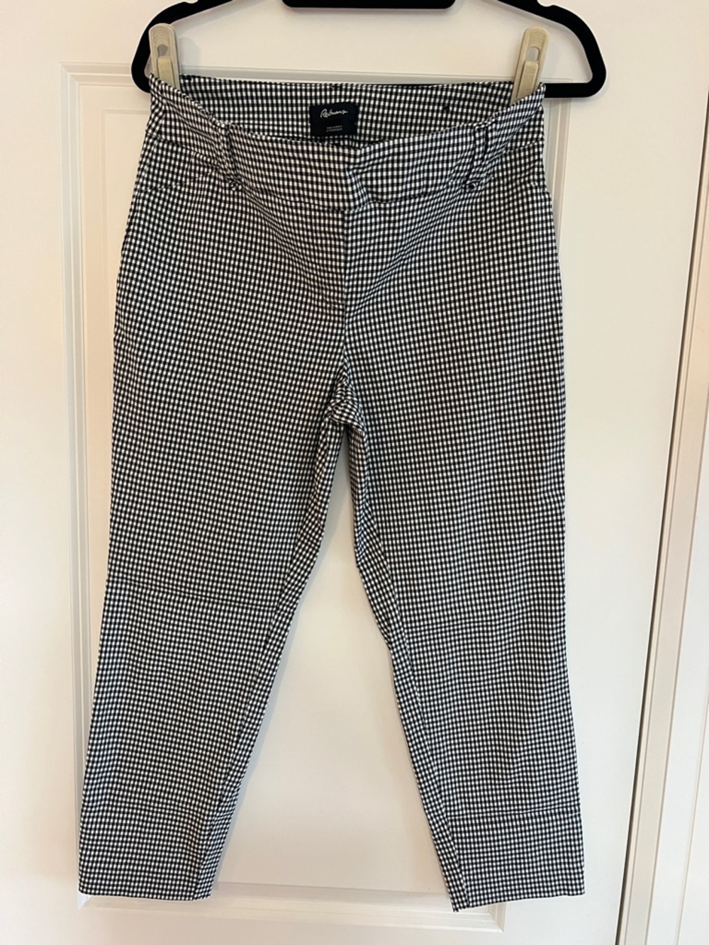 Reitmans Black & White Gingham Cropped Slim Pants